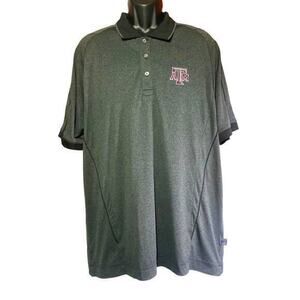 Pro Celebrity American Team Sports Gray Polo TX‎ A&M Embroidered Emblem Size XL